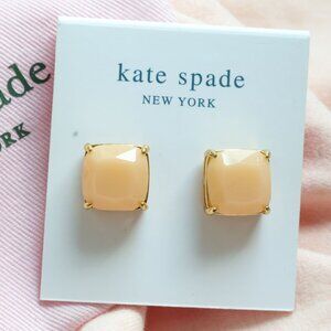 Kate Spade - Small Square Light Pink Gold Stud Earrings - NEW